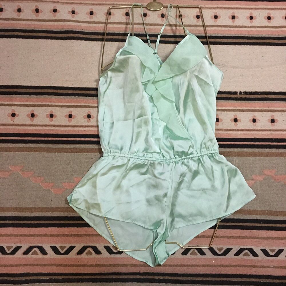 Teddy pastel lime green satin lightweight new